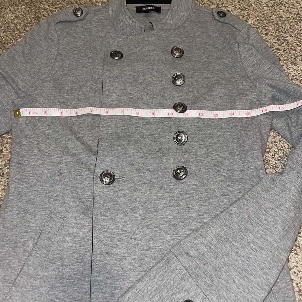 Express Women's Gray Pea Coat - Picture 3 of 4